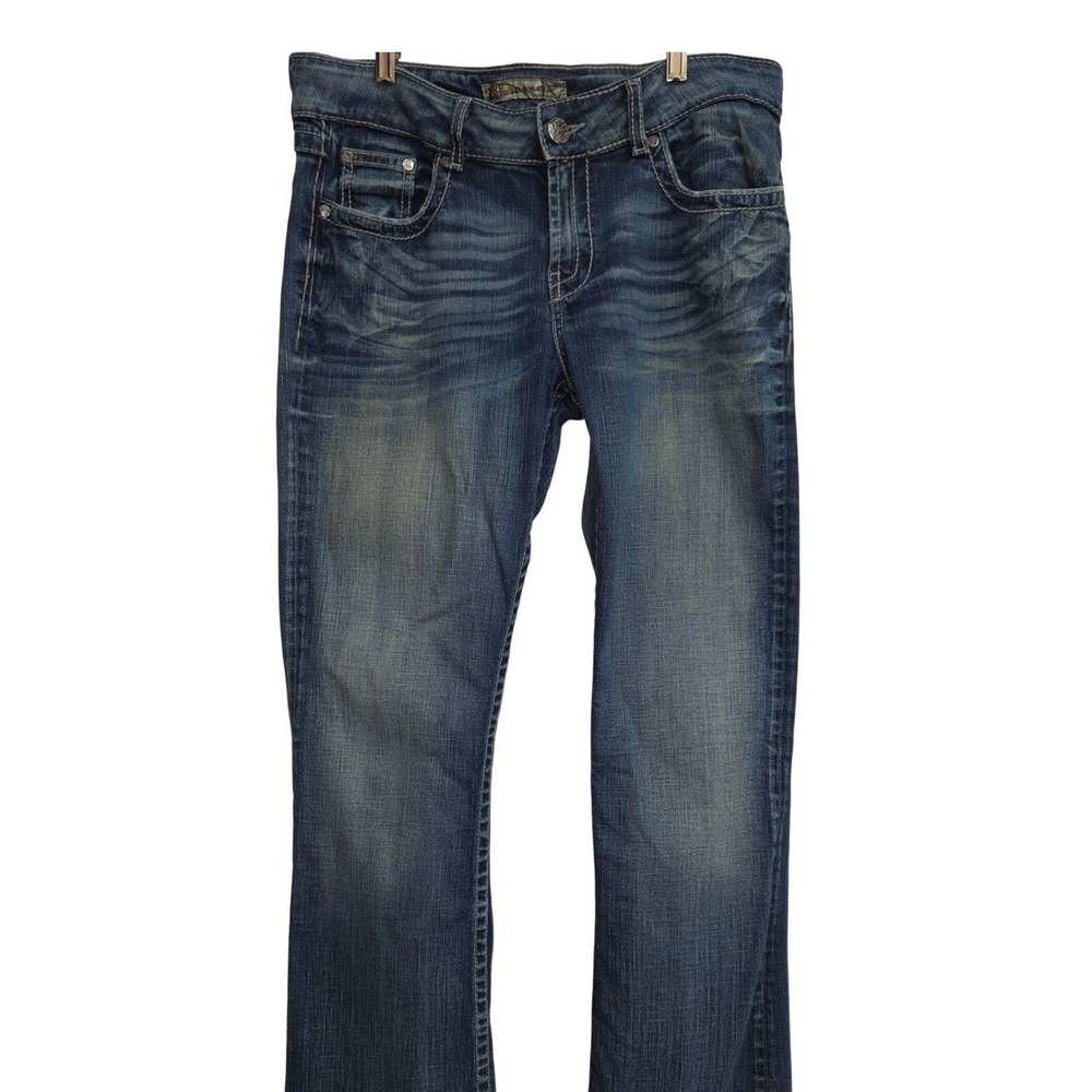 BKE Jeans Culture Straight Leg Mens Blue Medium Wash Excellent Stretch 32x33 1/2